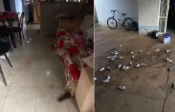 Homem mata a pr�pria esposa com facada ap�s agredir e trancar a porta da casa