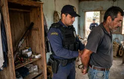 Homem � preso ap�s espingarda escondida em guarda-roupa ser descoberta em fazenda