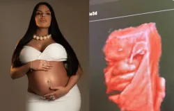 Na reta final da gravidez, influencer gr�vida de filho com ex-zagueiro do Corinthians mostra ultra: 'A cara do pai'