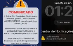 Alerta falso da Defesa Civil assusta moradores do Rio