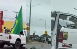 B�bado bate em carro de idoso na estrada e acaba preso
