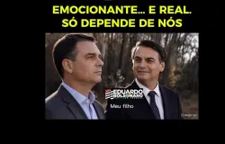 Eduardo Bolsonaro publica v�deo feito por intelig�ncia artificial com Bolsonaro e Fl�vio