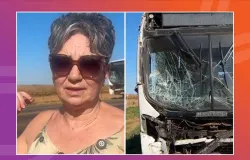 Motorista escapa de ser prensada por �nibus em engavetamento na BR-070