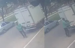 Homem � flagrado roubando caminh�o do Mercado Livre na Boca do Rio