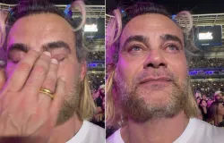 Carmo Dalla Vecchia chora de emo��o em show da Xuxa