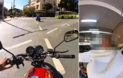 Motoboys abrem caminho no tr�nsito e levam mulher com suspeita de infarto ao hospital