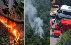 Helic�ptero cai em �rea de mata na Vista Chinesa e quatro pessoas morrem