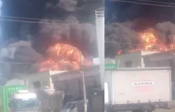 Inc�ndio em f�brica de tintas perto de aeroporto mobiliza Bombeiros em Guarulhos
