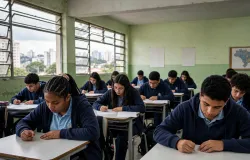 Alunos de SP fazem prova impressa nesta semana em mais de 5 mil escolas