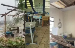 Chuvas e ventos fort�ssimos destroem telhados, alagam escolas e deixam fam�lias na rua em Mato Grosso