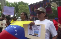 Venezuelanos protestam contra Trump por apoiar Delcy Rodr�guez em vez de elei��es livres