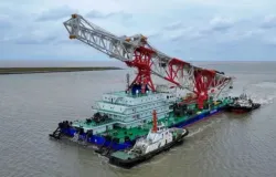 Gigante dos mares zera da China rumo ao Brasil para erguer a Ponte Salvador-Itaparica