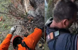 Turista de 50 anos passa 16 horas preso em penhasco ap�s escorregar em busca de selfie no Tocantins
