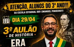 Aul�o sobre a Era Vargas com o Prof� Estefanio Gama movimenta a Escola Dep. Emanuel Pinheiro no Projeto Conex�o ENEM
