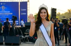 A m�dia internacional elogiou muito Bao Ngoc na 73� edi��o do concurso Miss Mundo em Khanh Hoa.