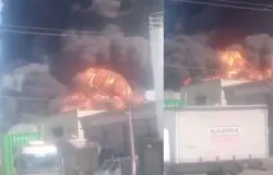 Inc�ndio em f�brica de tintas perto de aeroporto mobiliza Bombeiros em Guarulhos