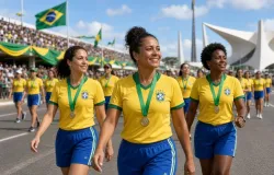 Desfile de 7 de Setembro em Bras�lia homenageia pioneiras do futebol feminino