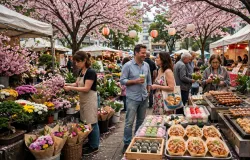 Com flores e gastronomia, feira japonesa ocupa Pra�a das Cerejeiras