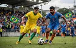 Brasil e a �ndia realizam confronto in�dito no futebol