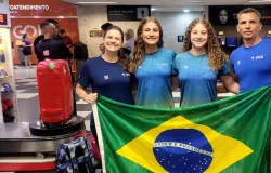 La�s Aguirra e D�bora Ciocler j� est�o no Rio para o Mundial J�nior de Saltos Ornamentais