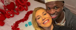 Vini Jr. e Virginia v�o juntos a show de Bad Bunny, e jogador se declara: 'Te amo'