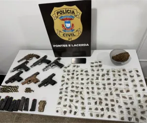 Pol�cia Civil prende dois suspeitos e apreende sete armas de fogo em Nova Lacerda