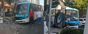 �nibus fura poste no Coc� e deixa 20 pessoas feridas em Fortaleza