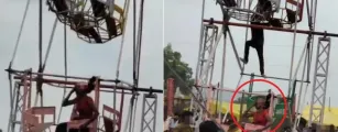 Mulher perde peda�o da cabe�a depois de cabelo ficar preso em brinquedo girat�rio