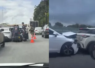 Acidente com cinco carros na Paralela deixa ferido e trava tr�nsito em Salvador