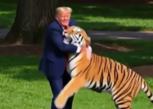 Trump � criticado por usar IA para fazer piada sobre morte de homem atacado por tigre