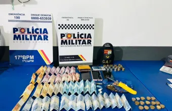 Pol�cia Militar det�m quadrilha com por��es de pasta base de coca�na e R$ 1,4 mil em dinheiro