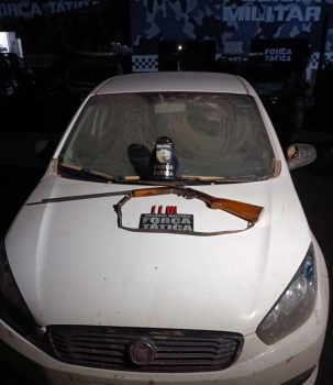Força Tática prende homem com arma de fogo e recupera carro roubado em Tangará da Serra
