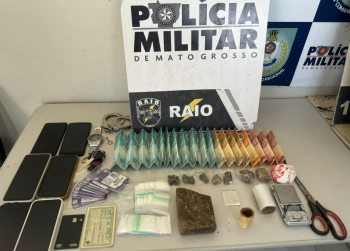 Companhia Raio prende dois homens por estelionato e trfico de drogas em Cuiab