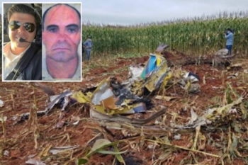 Dois pilotos morrem aps avio cair em lavoura de milho em MT