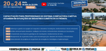 Capacitao para profissionais do Sistema Confea/Crea e Mtua atuarem em desastres climticos