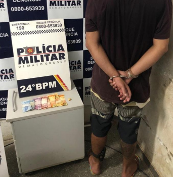 Homem monitorado  preso por uso de droga em bairro de Cuiab