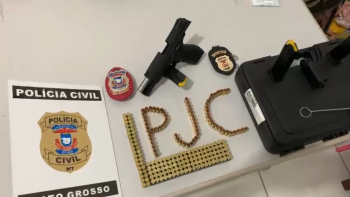 Polcia Civil apreende 159 munies e pistola durante cumprimento de mandado de busca em Sorriso