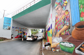 Túnel da rodoviária recebe intervenção artística