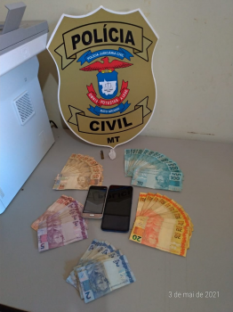 Polcia Civil prende suspeito com dinheiro e objetos de origem ilcita em Vila Bela da Santssima Trindade