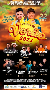 Vem a o Festival de Vero 2023 em So Flix do Araguaia com inicio dia 08 de julho