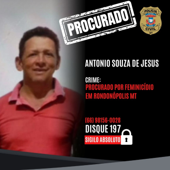 Polcia Civil busca pedreiro que matou companheira em Rondonpolis