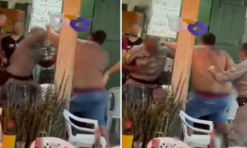 Homem troca socos com policiais durante o Carnaval