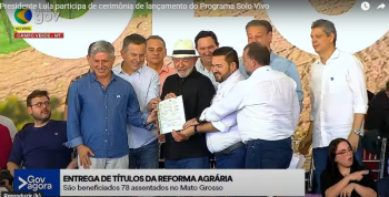 Lula  ovacionado no lanamento do Programa Solo Vivo em Campo Verde