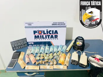 Pol�cia Militar prende homem por tr�fico de drogas e recupera c�meras furtadas do Vigia Mais MT