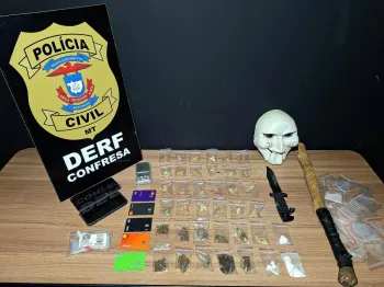 Pol�cia Civil prende integrantes de fac��o criminosa e fecha boca de fumo em Confresa