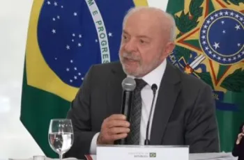 Presidente Lula durante evento no Pal�cio do Planalto com o presidente do STF, Edson Fachin