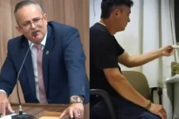 Vereador Rogerinho da Dakar (PSDB) no v�deo recebendo dinheiro em esp�cie.