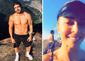 Grazi Massafera e Caio Castro fazem trilha juntos no Rio