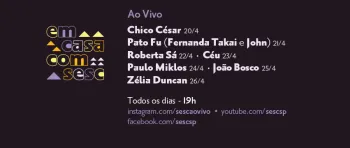 HOJE � DIA DE CHICO C�SAR NO SESCSP
