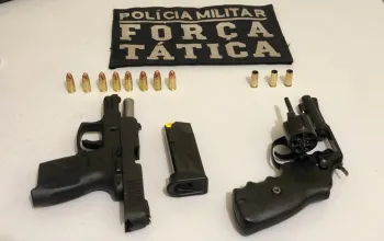 Em briga familiar, policiais apreendem pistola e rev�lver em �gua Boa
